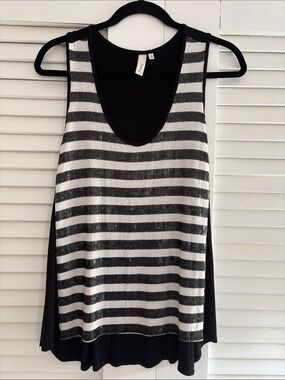 3 Twenty Black Scoop sequined Neck Tank